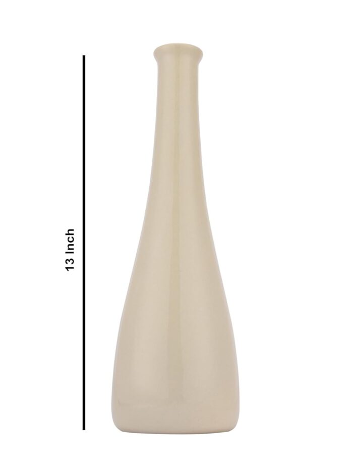 Cream White Narrow Neck Vase, White Donut Vase, Pampas Grass Vase Home-Decor Centrepiece, - Image 5