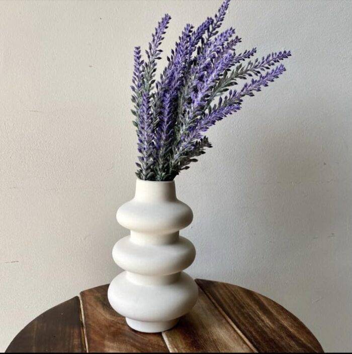 Ceramic Spiral Shape Vase, Modern Round White Home Decor Vases, Matte Decorative Flower Vase for Home - Image 5