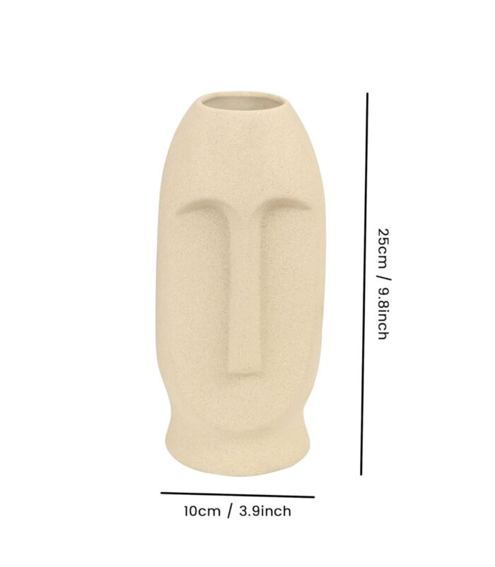 Ceramic Abstract Face Vase, Showpiece Plant Container Decorative, Ceramic Vases Planter Flower Pot Face, - Image 3