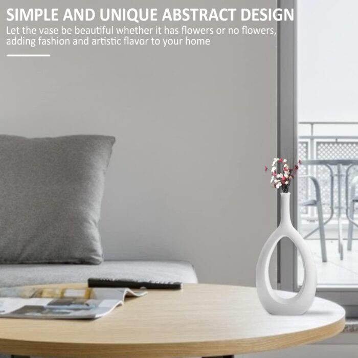 Nordic Modern White and Black Ceramic Vase for Home Decor Desktop Interior Decorative Ceramic Hollow Out Flower Vase - Image 8