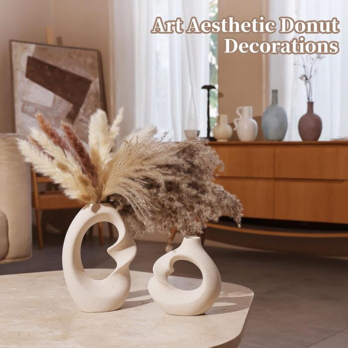 Ceramic Vase, Decorative Vase for Modern Home Decor, Vase for Dried Flowers & Pampas Grass - Image 4