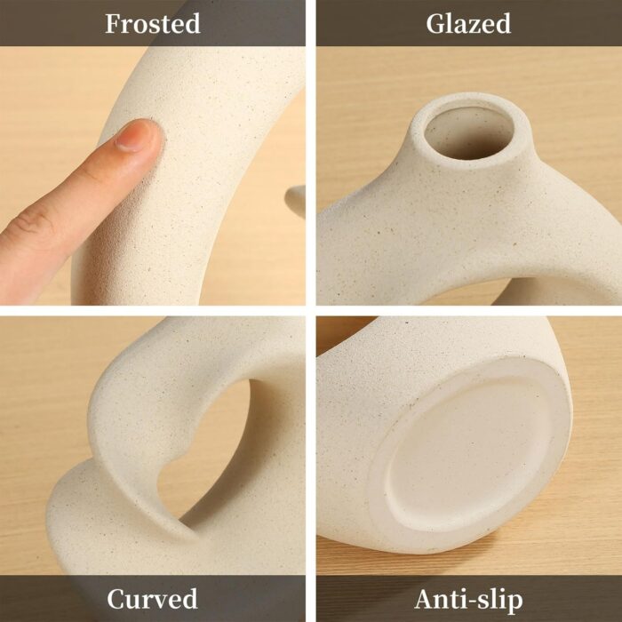 Ceramic Vase, Decorative Vase for Modern Home Decor, Vase for Dried Flowers & Pampas Grass - Image 3