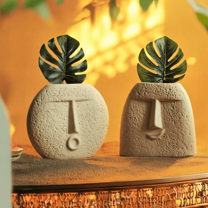 Ceramic Face Vases, Famous Vase Of Flowers, Blowing Kiss Face Vase, Centerpieces | Kitchen | Office or Living Room - Image 6
