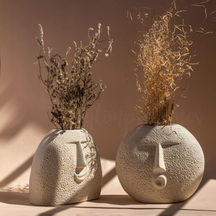Ceramic Face Vases, Famous Vase Of Flowers, Blowing Kiss Face Vase, Centerpieces | Kitchen | Office or Living Room - Image 7