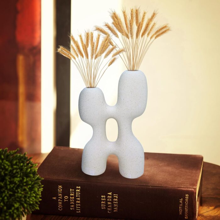Modern Abstract Ceramic Vase – Dual Opening Minimalist Sculptural Decor for Pampas Grass or Dried Flowers - Image 7