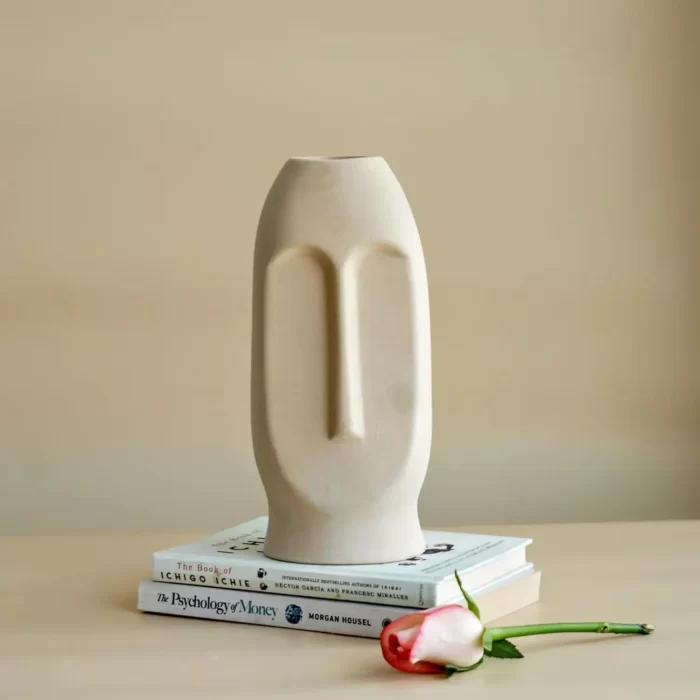 Ceramic Abstract Face Vase, Showpiece Plant Container Decorative, Ceramic Vases Planter Flower Pot Face, - Image 8