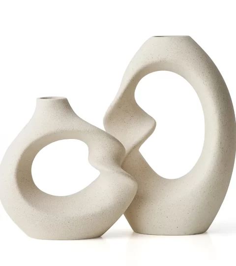 Ceramic Vase, Decorative Vase for Modern Home Decor, Vase for Dried Flowers & Pampas Grass