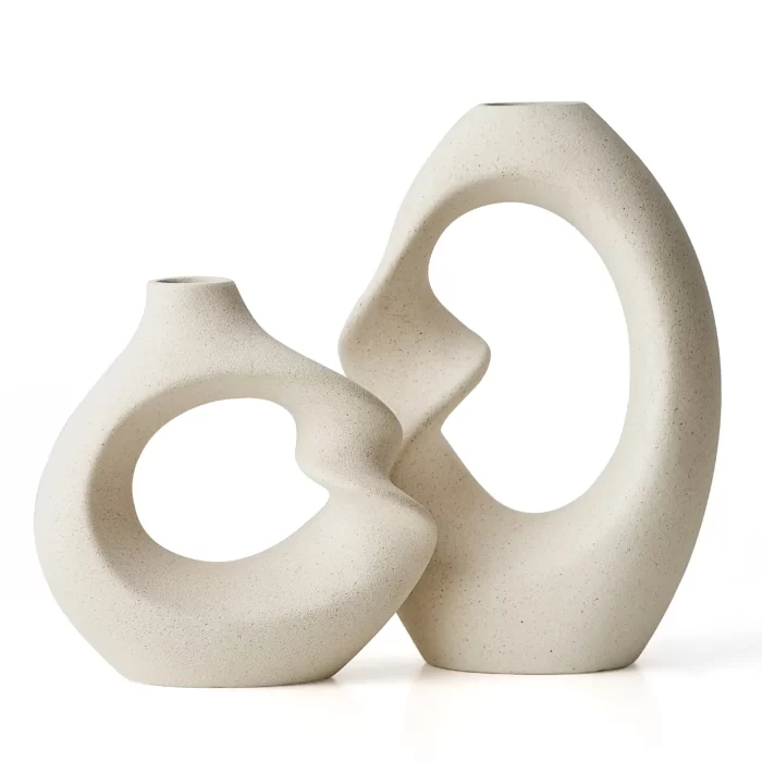 Ceramic Vase, Decorative Vase for Modern Home Decor, Vase for Dried Flowers & Pampas Grass