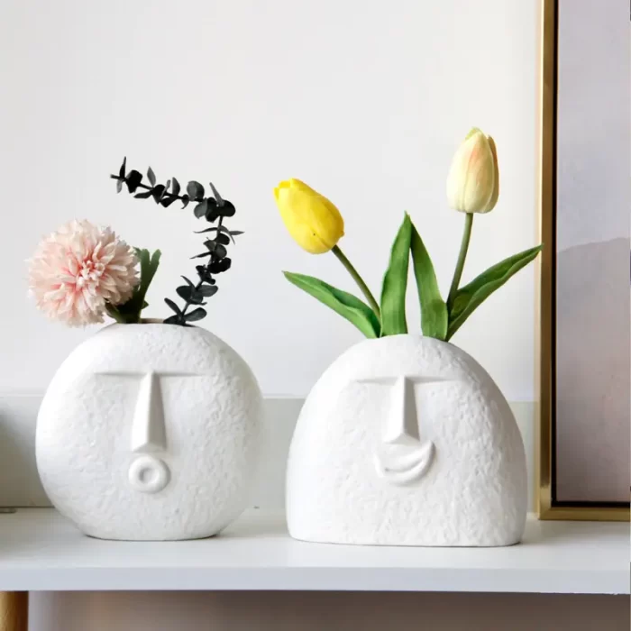 Ceramic Face Vases, Famous Vase Of Flowers, Blowing Kiss Face Vase, Centerpieces | Kitchen | Office or Living Room - Image 10
