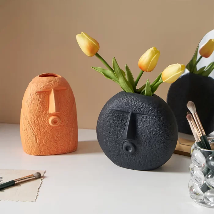 Ceramic Face Vases, Famous Vase Of Flowers, Blowing Kiss Face Vase, Centerpieces | Kitchen | Office or Living Room - Image 11