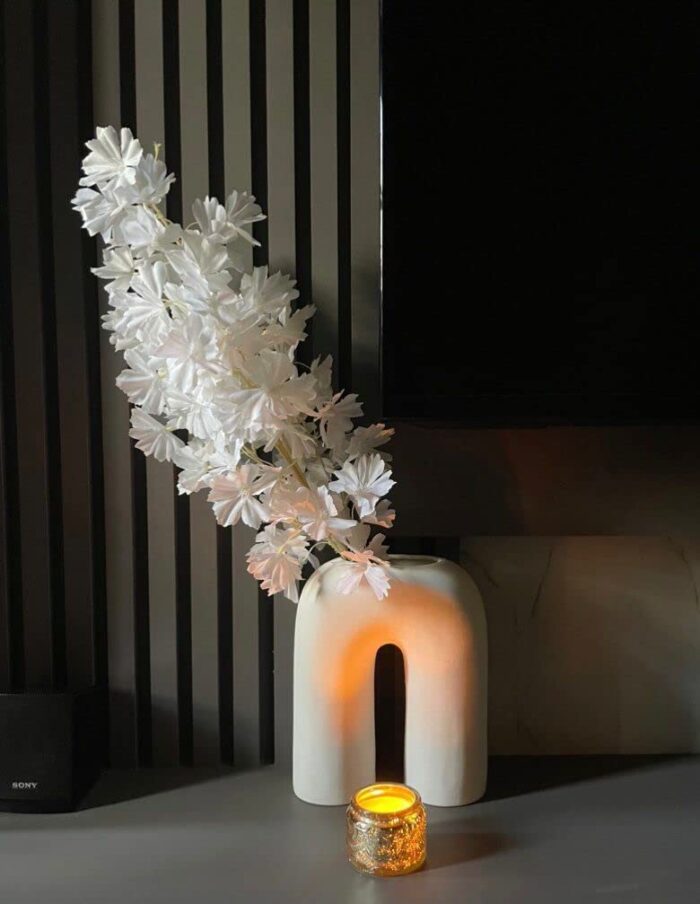 Modern U-Shaped Ceramic Vase – Nordic Arched Minimalist White Porcelain Flower Vase for Table, Shelf & Home Decor - Image 7