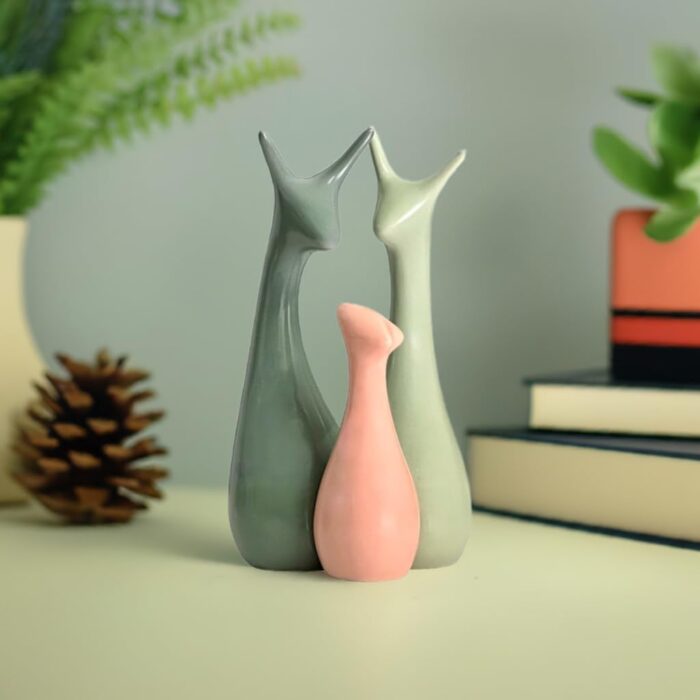 Ceramic Deer Family Figurines – Modern Minimalist Decorative Set of 3 Sculptures for Home & Office Tabletop Decor - Image 7