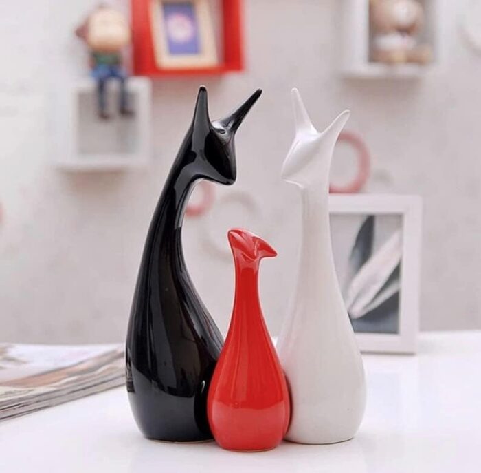 Ceramic Deer Family Figurines – Modern Minimalist Decorative Set of 3 Sculptures for Home & Office Tabletop Decor - Image 10
