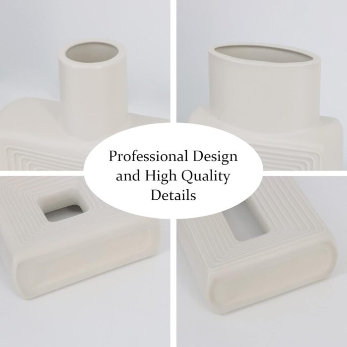 Modern Square Hollow Ceramic Vase – Minimalist Nordic Boho Style for Living Room, Shelf, Table, and Wedding Decor - Image 7