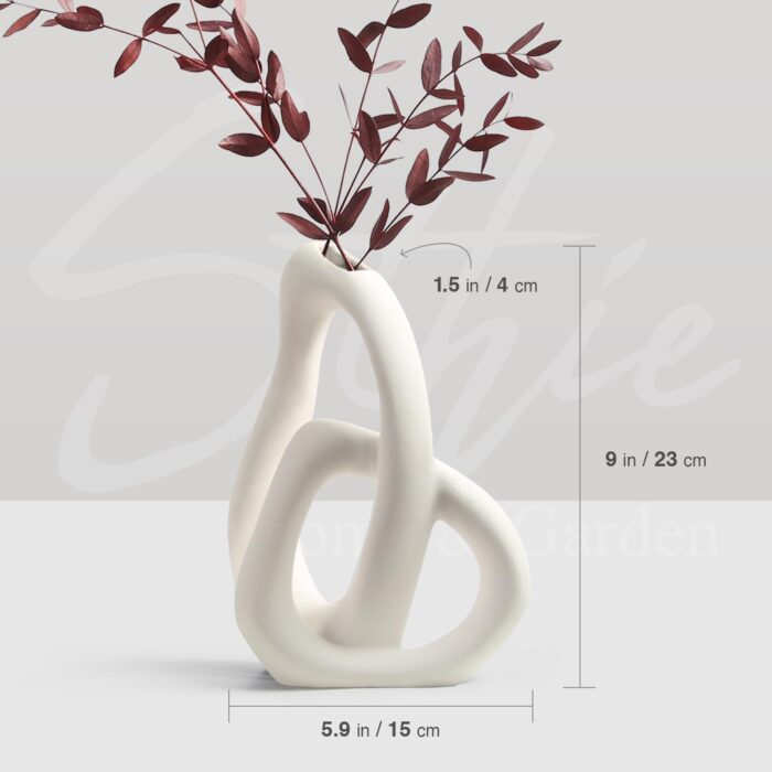 Modern Abstract Heart-Shaped Ceramic Vase Set – Nordic Minimalist Black & White Vases for Pampas Grass, Table & Home Decor - Image 4