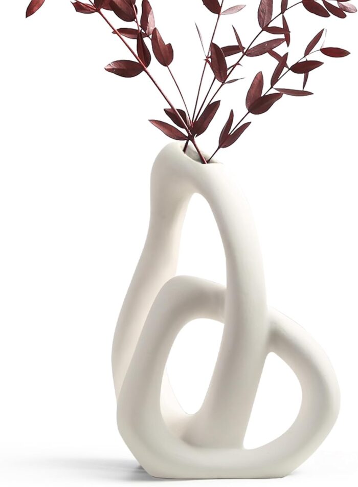 Modern Abstract Heart-Shaped Ceramic Vase Set – Nordic Minimalist Black & White Vases for Pampas Grass, Table & Home Decor - Image 9