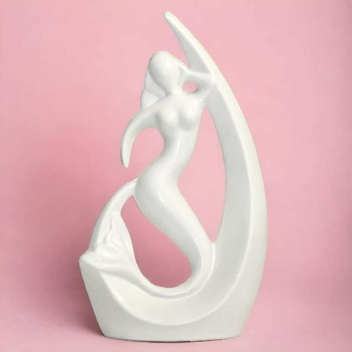 Elegant Mermaid Ceramic Statue for Home Decor | Abstract Figurine for Living Room, Shelf & Tabletop - Image 5