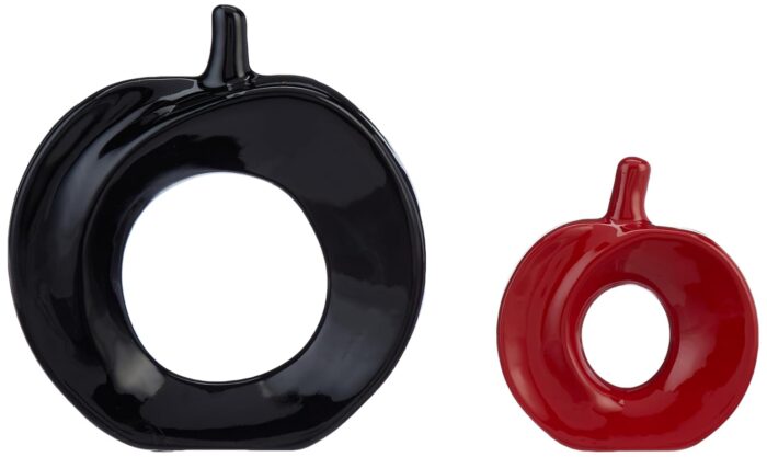 Apple-Shaped Ceramic Showpiece Set – Decorative Black & Red Apple Ornaments for Tabletop, Shelf & Home Decor (Pack of 2) - Image 8