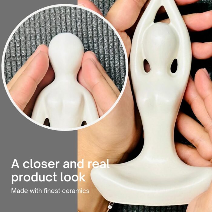 Yoga Girl Ceramic Figurines Set of 3 – Abstract White Sculptures for Home, Office, Meditation Room & Gift Décor - Image 3