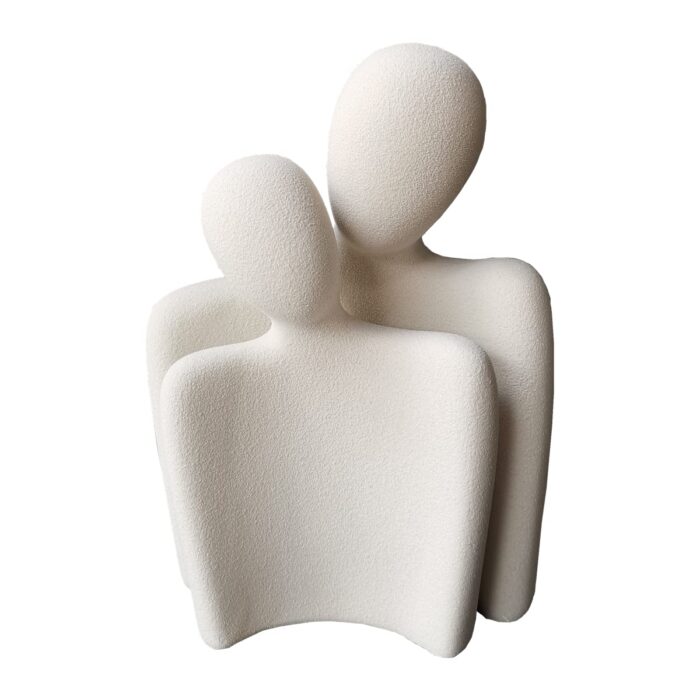 Romantic Couple Ceramic Sculpture – Abstract Modern Love Statue for Home, Office, Wedding or Anniversary Gift - Image 5