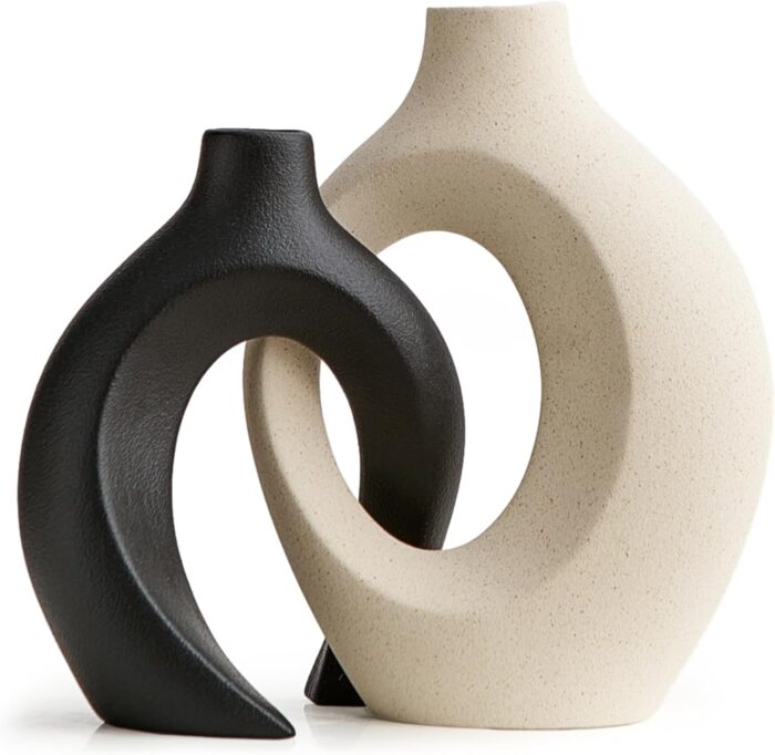 Modern Snuggle-Shaped Ceramic Vase Set – Nordic Minimalist Abstract Decorative Vases for Home, Table, and Shelf Decor - Image 4