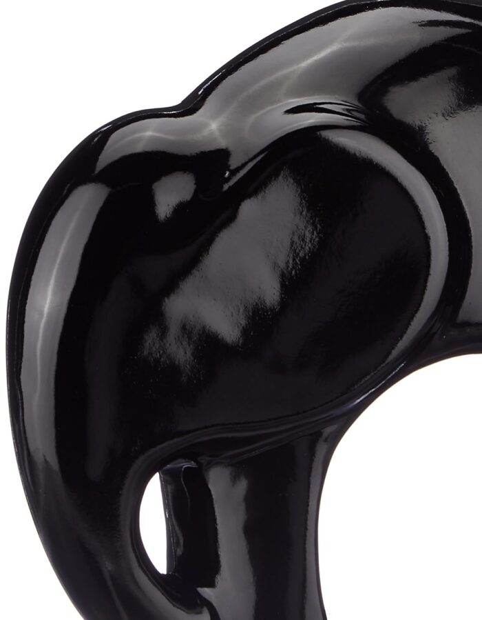 Ceramic Elephant Mother and Baby Figurine Set – Modern Glossy Finish Showpiece for Home & Office Decor (Black & Red/Grey) - Image 5