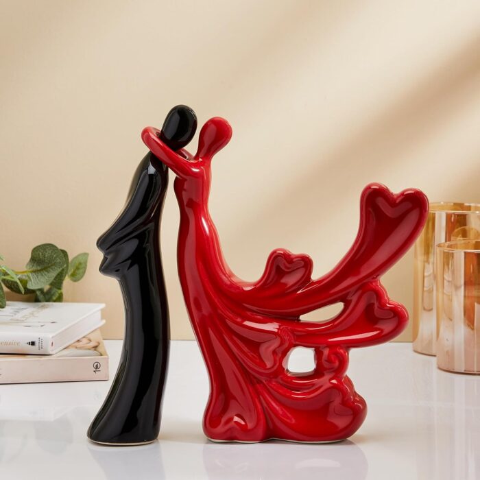 Love Couple Ceramic Statue for Home Decoration – Romantic Dancing Figurine Wedding Anniversary Gift