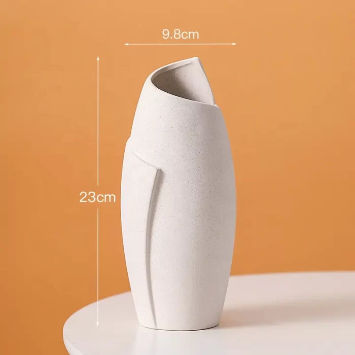 Modern Ceramic Vase for Living Room – Minimalist Nordic Shell-Inspired Flower Vase for Elegant Home Décor & Table Centerpieces - Image 2