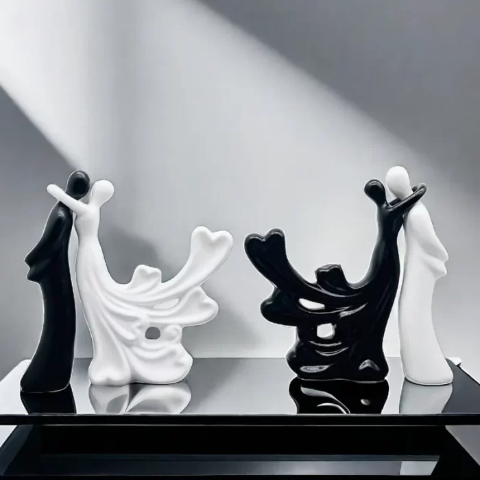 Love Couple Ceramic Statue for Home Decoration – Romantic Dancing Figurine Wedding Anniversary Gift - Image 4