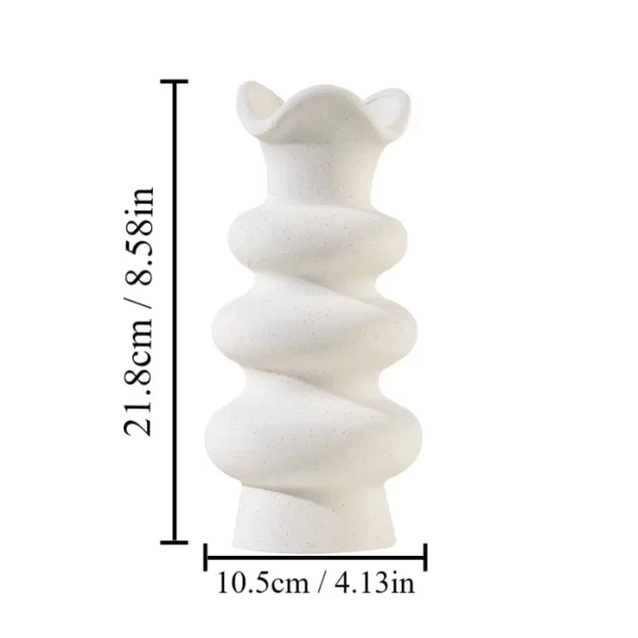 Rippled Ceramic Vase – Modern Nordic Wavy Edge Flower Vase for Minimalist & Boho Home Decor - Image 7