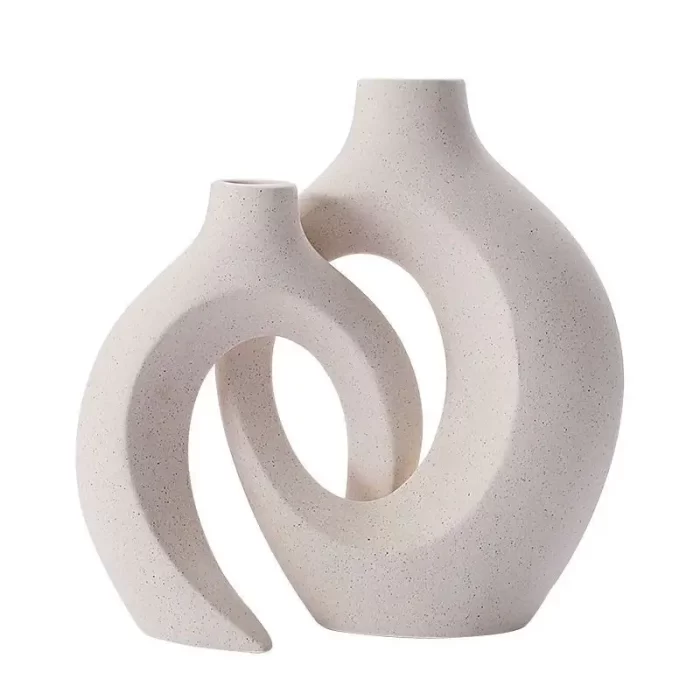 Modern Snuggle-Shaped Ceramic Vase Set – Nordic Minimalist Abstract Decorative Vases for Home, Table, and Shelf Decor - Image 8
