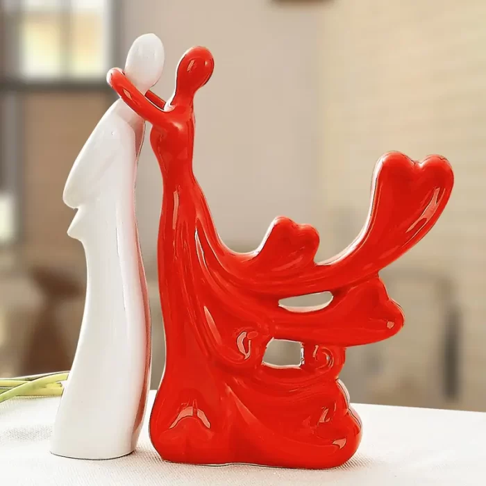 Love Couple Ceramic Statue for Home Decoration – Romantic Dancing Figurine Wedding Anniversary Gift - Image 2
