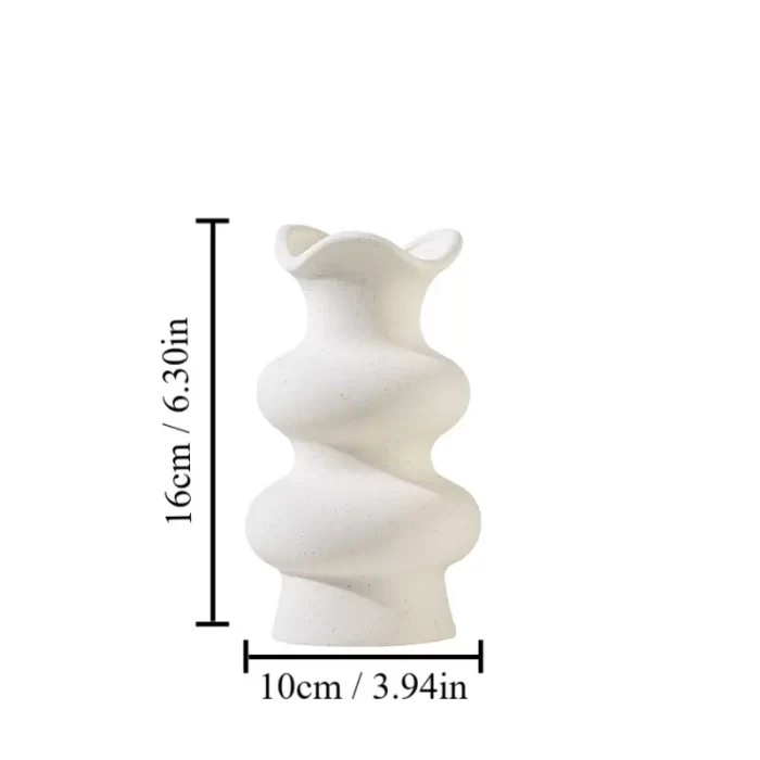 Rippled Ceramic Vase – Modern Nordic Wavy Edge Flower Vase for Minimalist & Boho Home Decor - Image 12