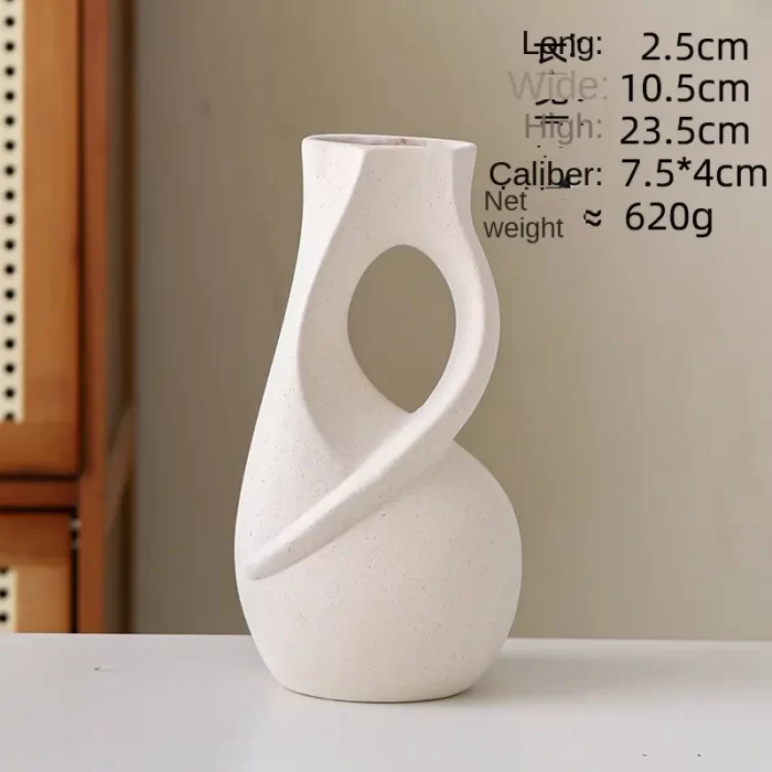 Modern Abstract Ceramic Vase – Sculptural Minimalist Matt Finish Vase for Home Living Room, Table, Office & Shelf Decor - Image 2