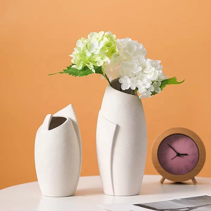 Modern Ceramic Vase for Living Room – Minimalist Nordic Shell-Inspired Flower Vase for Elegant Home Décor & Table Centerpieces - Image 5
