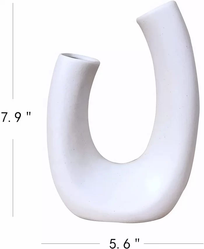 Modern Abstract Ceramic U-Shaped Vase – Minimalist Nordic Home Decor - Image 5