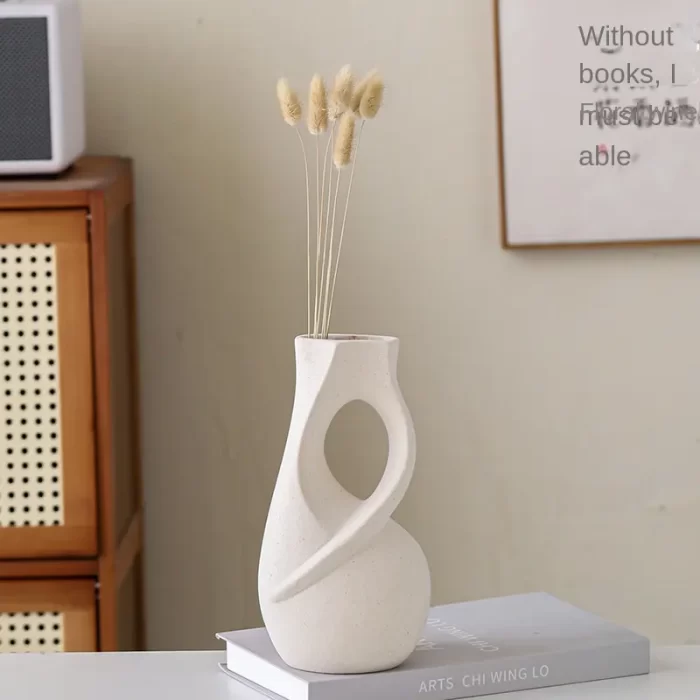 Modern Abstract Ceramic Vase – Sculptural Minimalist Matt Finish Vase for Home Living Room, Table, Office & Shelf Decor - Image 6