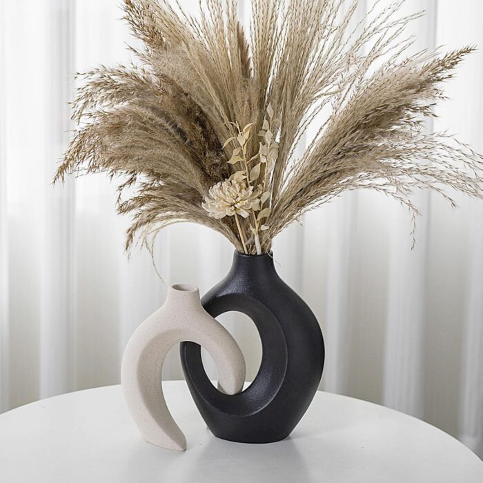 Modern Snuggle-Shaped Ceramic Vase Set – Nordic Minimalist Abstract Decorative Vases for Home, Table, and Shelf Decor - Image 3